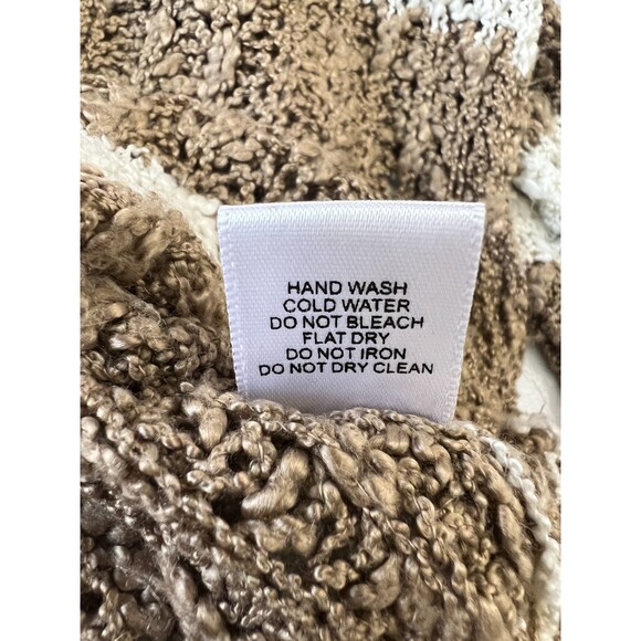 Onetheland Women's Tan White Stripe Knit Sweater Pocket Size S - Picture 6 of 9